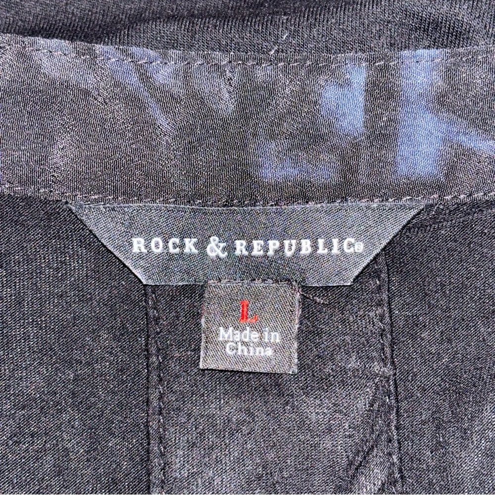 Rock & Republic Black and Blue Plaid Blouse - Picture 6 of 7